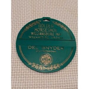 Golden Horseshoe Inn Williamsburg VA Del Snyder PGA Golf Bag Tag